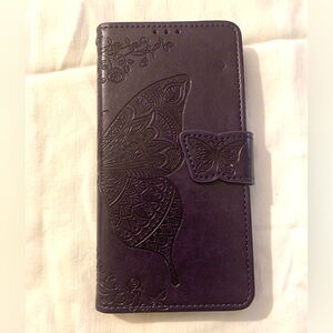 Purple Butterfly Leather Google Pixel 7 Pro Case
